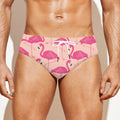 Pink Flamingo Pattern Print Men's Swim Briefs