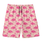 Pink Flamingo Pattern Print Men's Swim Trunks