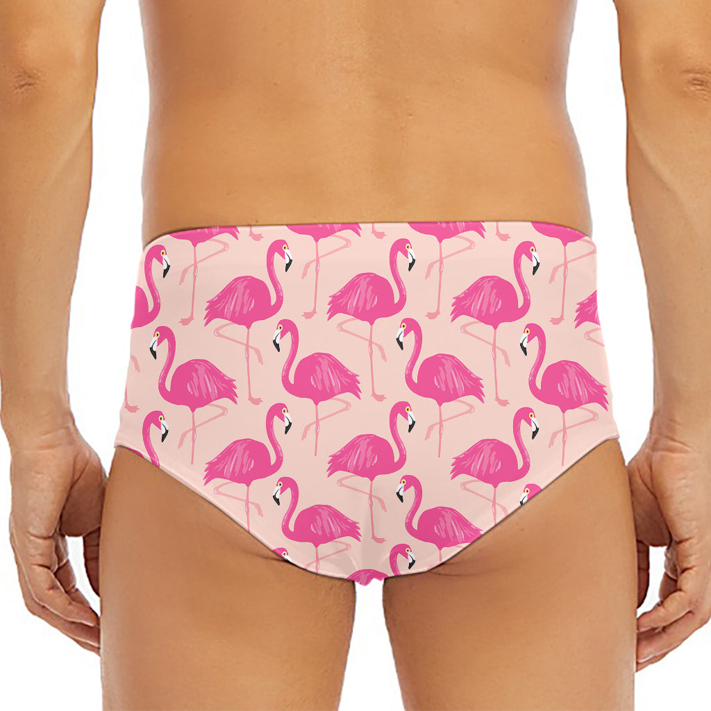 Pink Flamingo Pattern Print Men's Triangle Swim Briefs