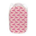 Pink Flamingo Pattern Print Mesh Laundry Hamper
