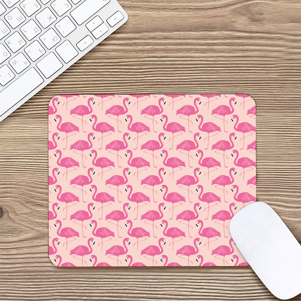 Pink Flamingo Pattern Print Mouse Pad