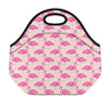 Pink Flamingo Pattern Print Neoprene Lunch Bag