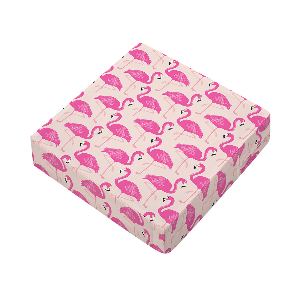 Pink Flamingo Pattern Print Outdoor Seat Cushion Cover