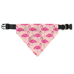 Pink Flamingo Pattern Print Over The Collar Dog Bandana