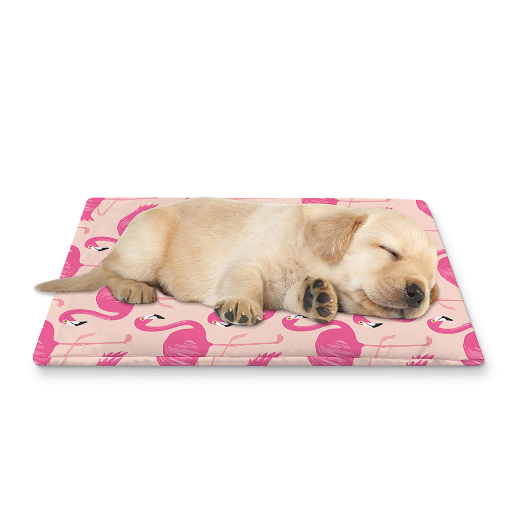 Pink Flamingo Pattern Print Pet Cooling Mat Cover