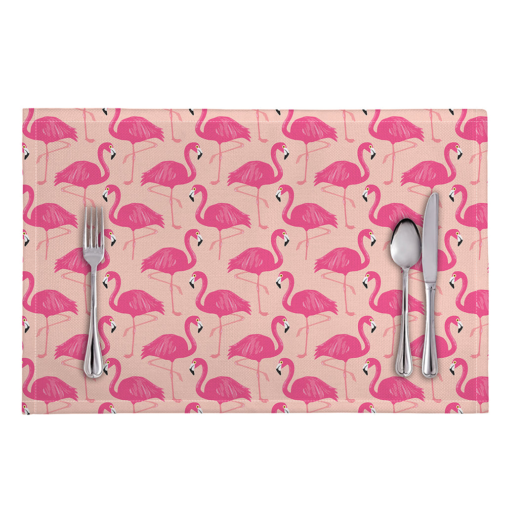 Pink Flamingo Pattern Print Placemat