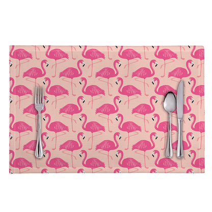 Pink Flamingo Pattern Print Placemat