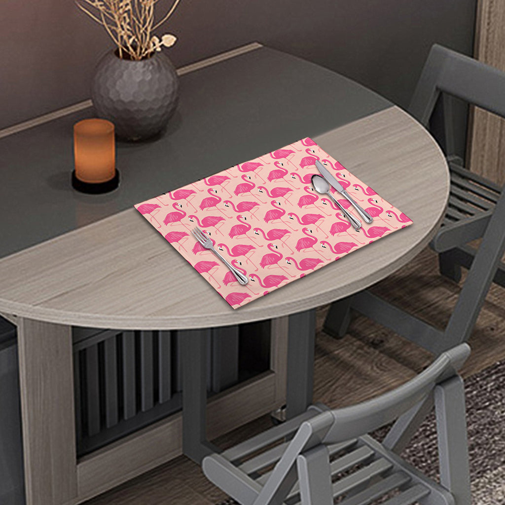 Pink Flamingo Pattern Print Placemat