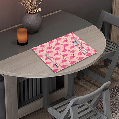 Pink Flamingo Pattern Print Placemat