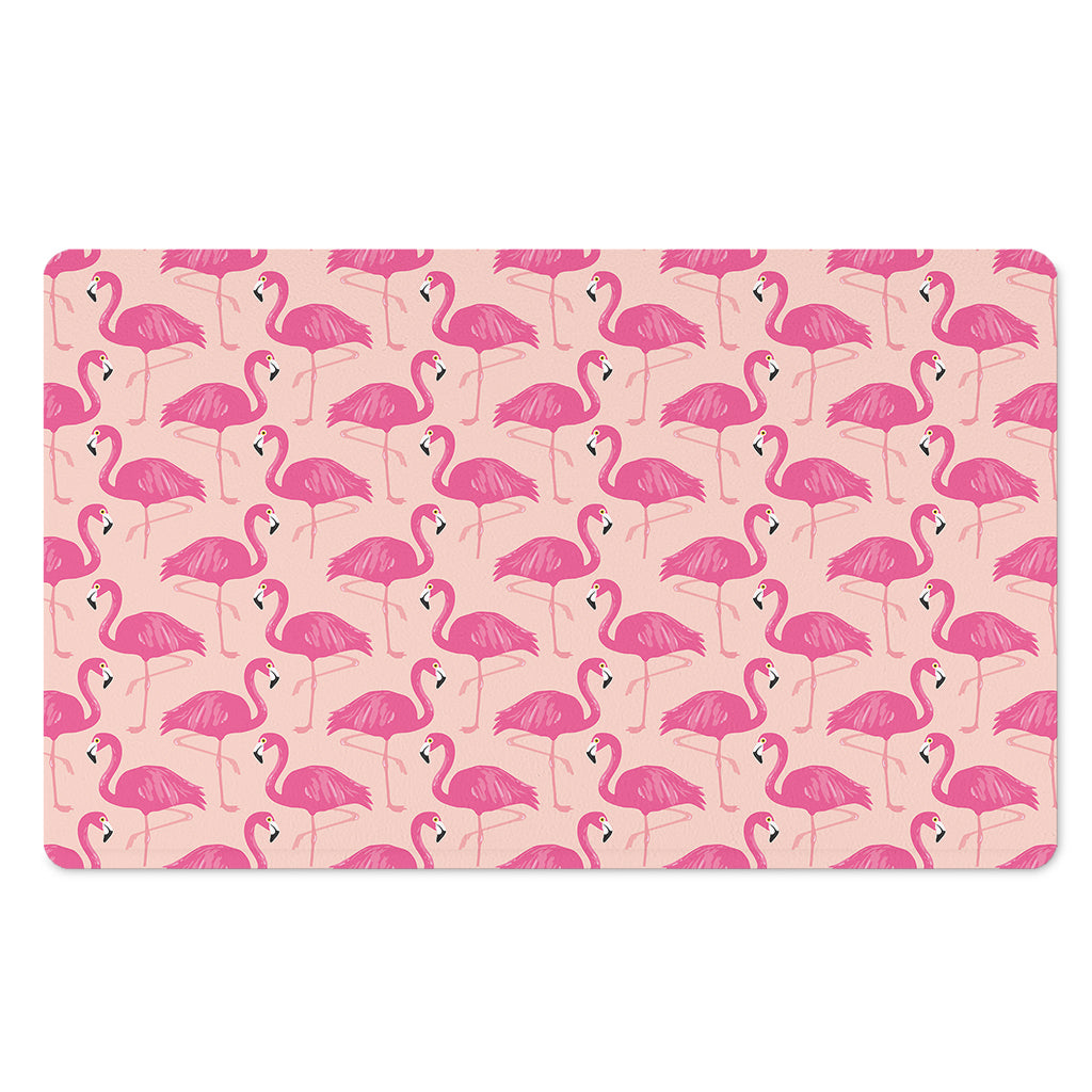 Pink Flamingo Pattern Print Polyester Doormat