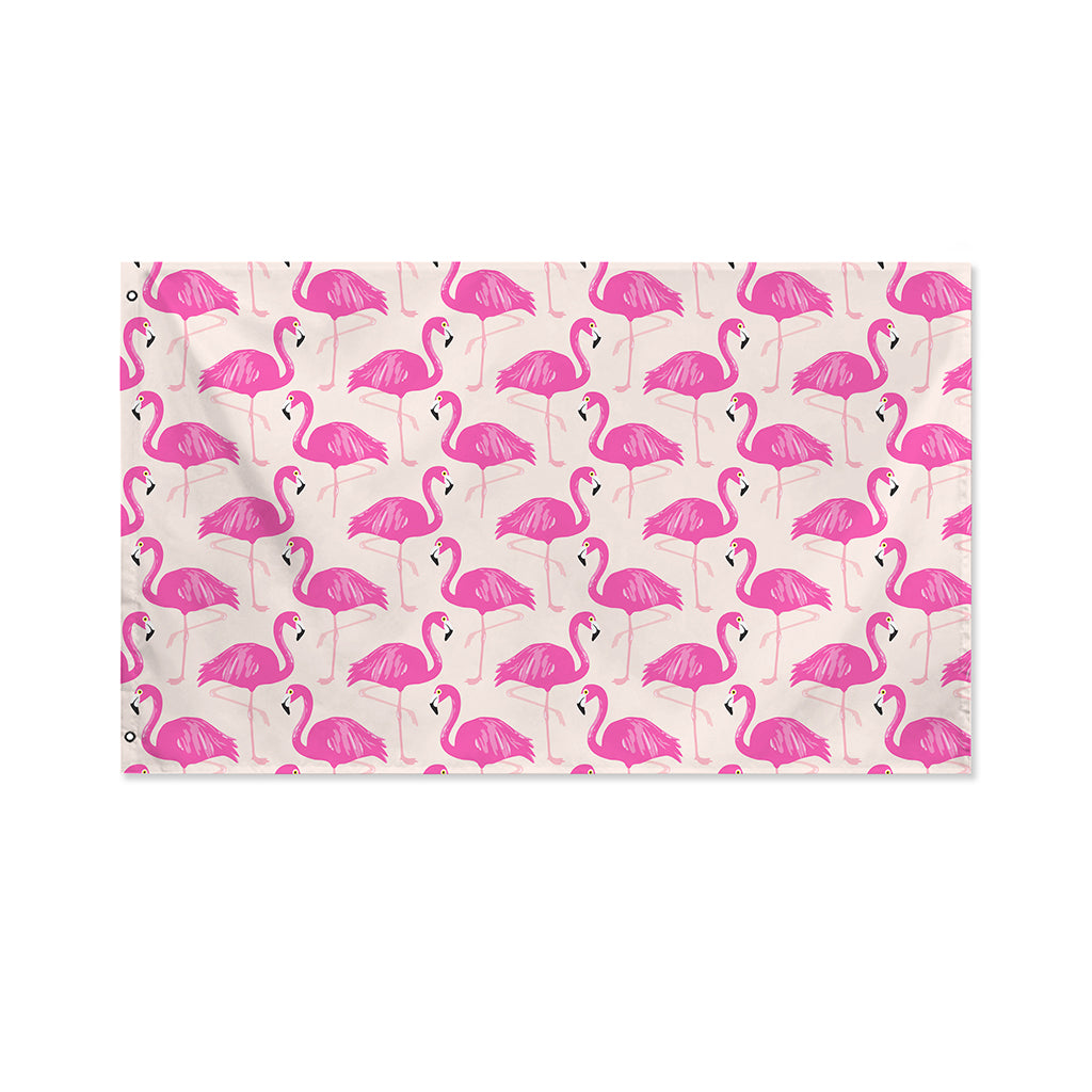 Pink Flamingo Pattern Print Polyester Flag