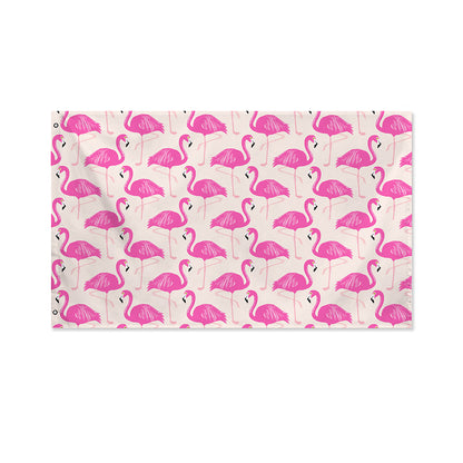 Pink Flamingo Pattern Print Polyester Flag