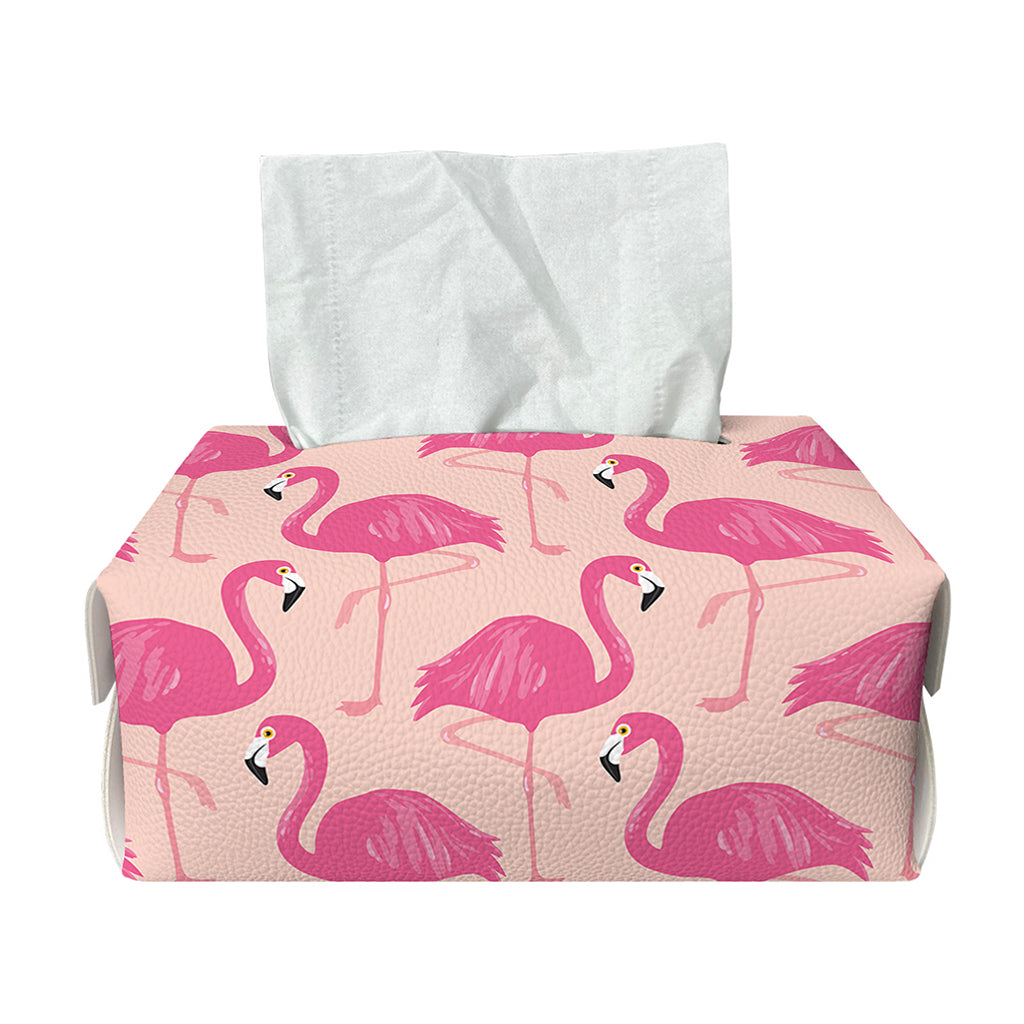 Pink Flamingo Pattern Print Rectangle Tissue Box Cover