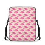 Pink Flamingo Pattern Print Rectangular Crossbody Bag