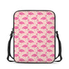 Pink Flamingo Pattern Print Rectangular Crossbody Bag