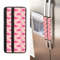 Pink Flamingo Pattern Print Refrigerator Handle Covers