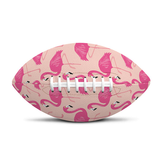 Pink Flamingo Pattern Print Rugby Ball