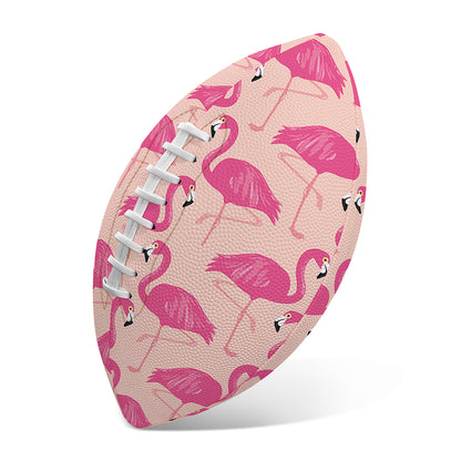 Pink Flamingo Pattern Print Rugby Ball