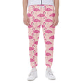 Pink Flamingo Pattern Print Joggers
