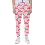 Pink Flamingo Pattern Print Scuba Joggers