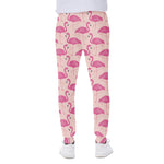 Pink Flamingo Pattern Print Scuba Joggers
