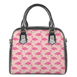 Pink Flamingo Pattern Print Shoulder Handbag