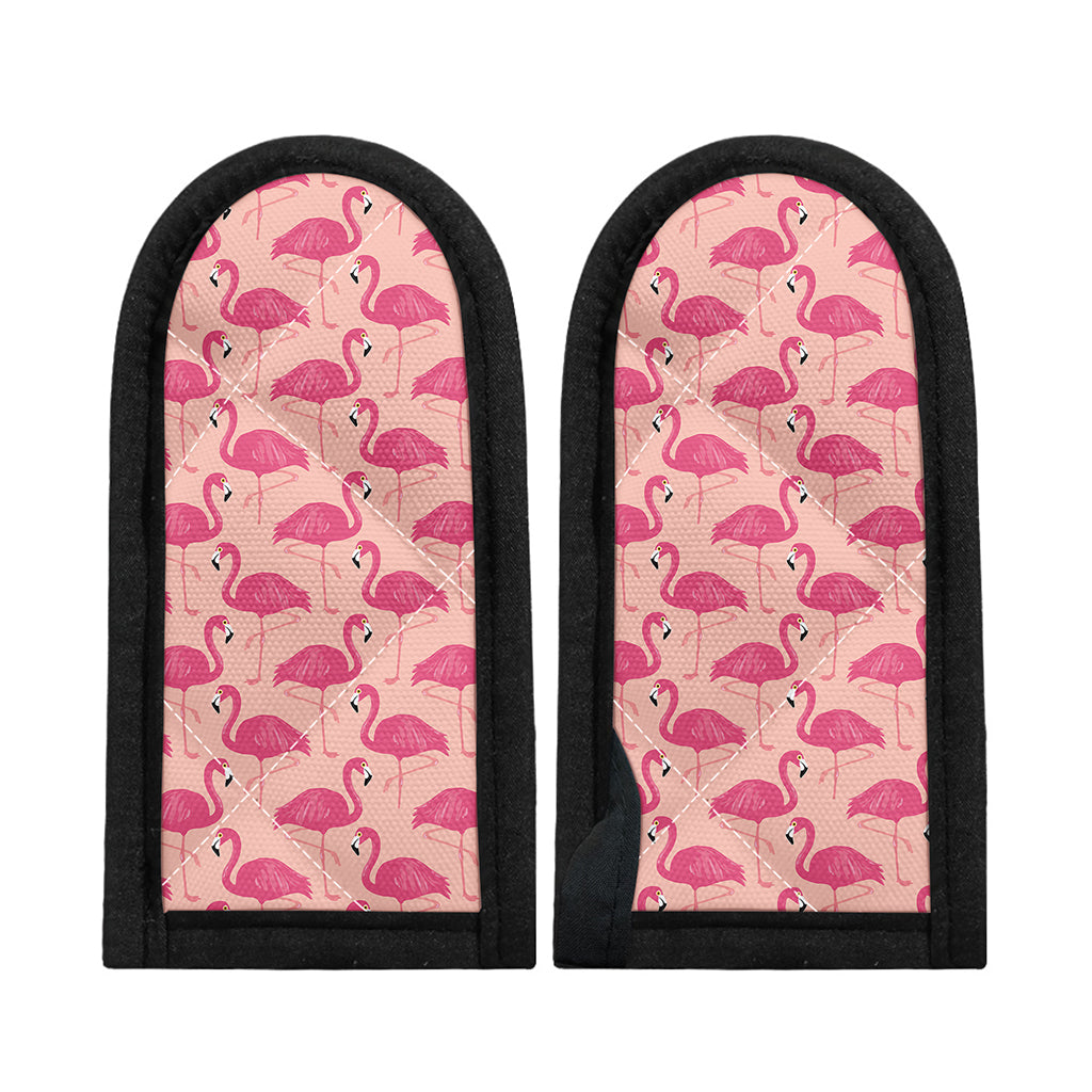Pink Flamingo Pattern Print Skillet Handle Cover