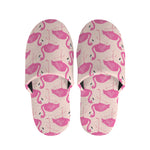 Pink Flamingo Pattern Print Slippers