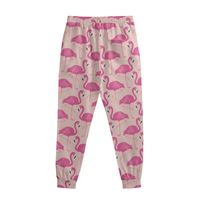 Pink Flamingo Pattern Print Sweatpants