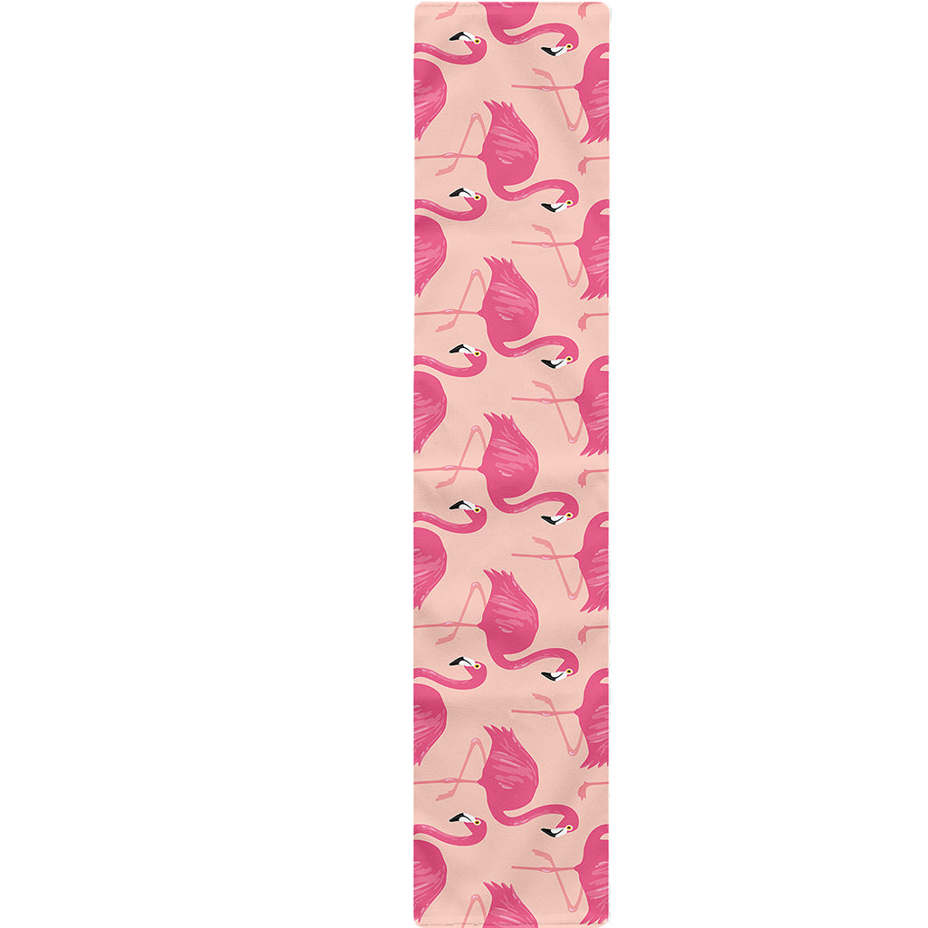 Pink Flamingo Pattern Print Table Runner