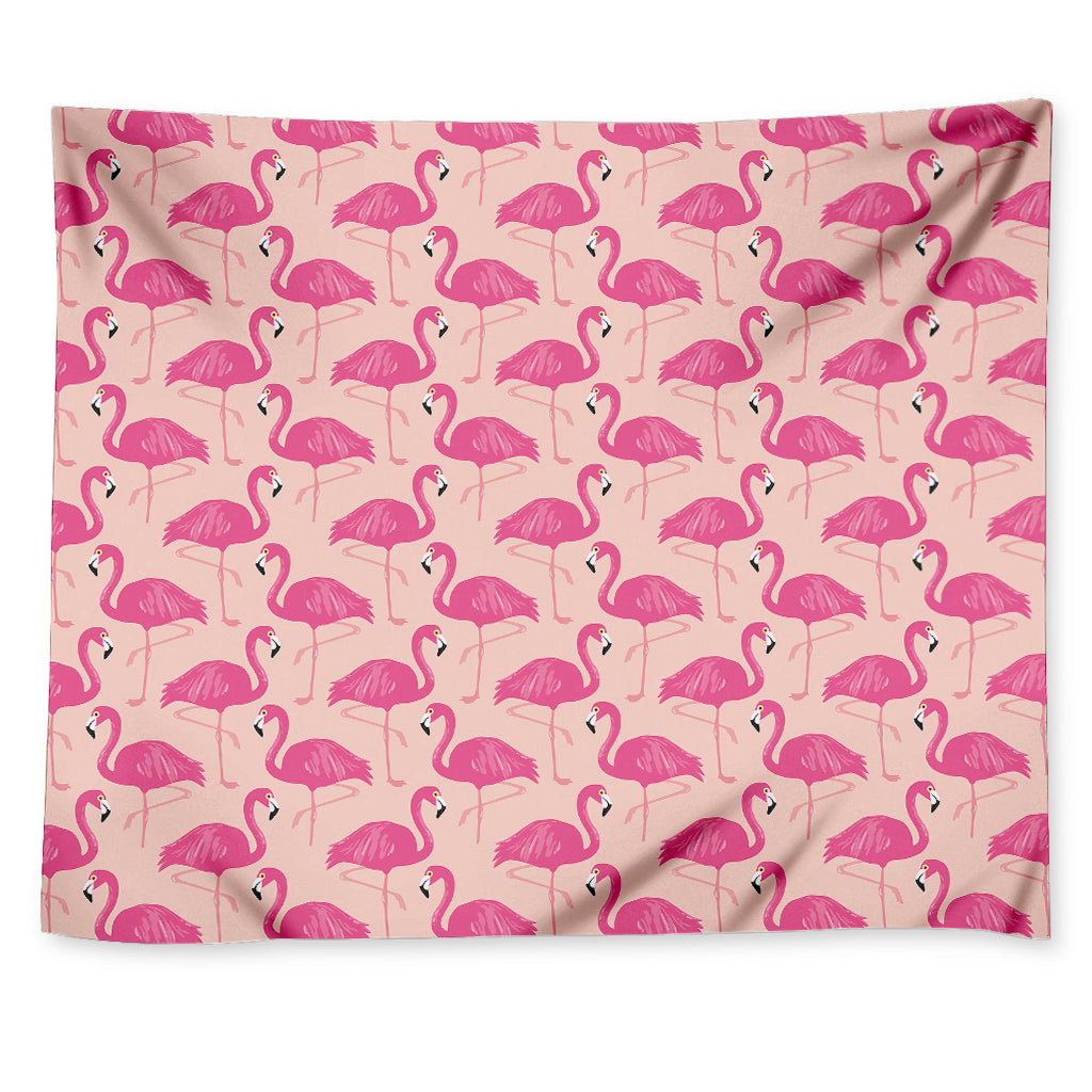 Pink Flamingo Pattern Print Tapestry