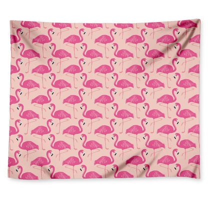 Pink Flamingo Pattern Print Tapestry