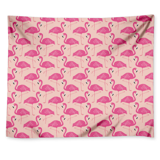 Pink Flamingo Pattern Print Tapestry