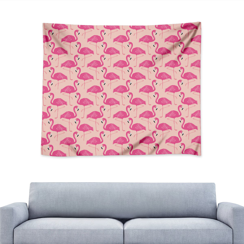 Pink Flamingo Pattern Print Tapestry