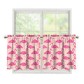 Pink Flamingo Pattern Print Tier Curtains
