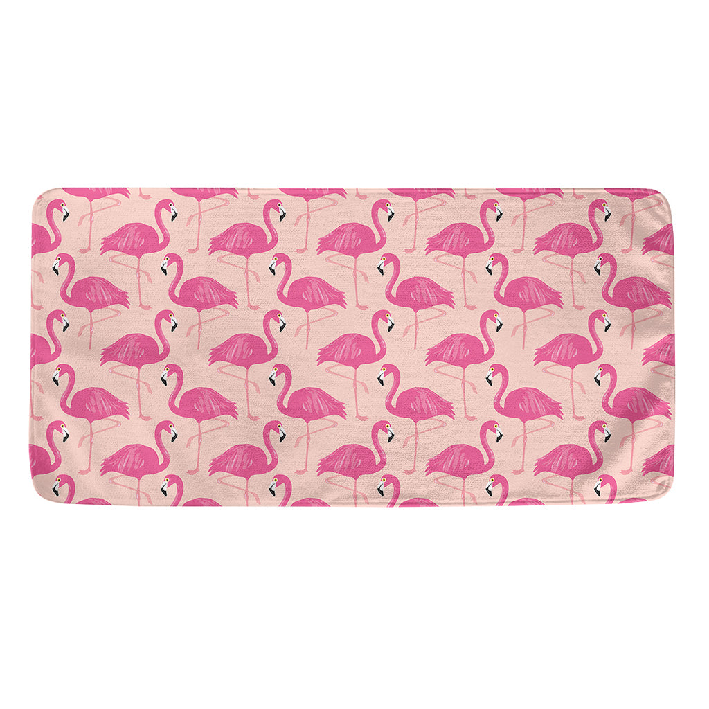 Pink Flamingo Pattern Print Towel