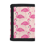 Pink Flamingo Pattern Print Trifold Wallet