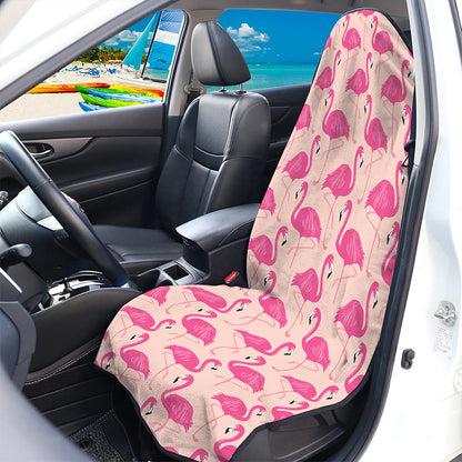 Pink Flamingo Pattern Print Waterproof Car Seat Cover