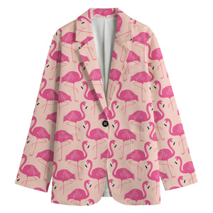 Pink Flamingo Pattern Print Women's Blazer