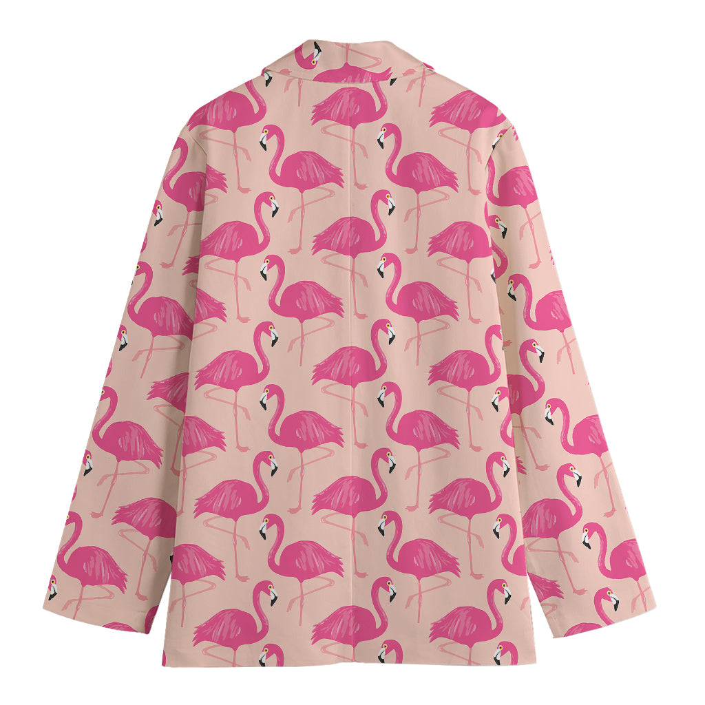 Pink Flamingo Pattern Print Women's Blazer