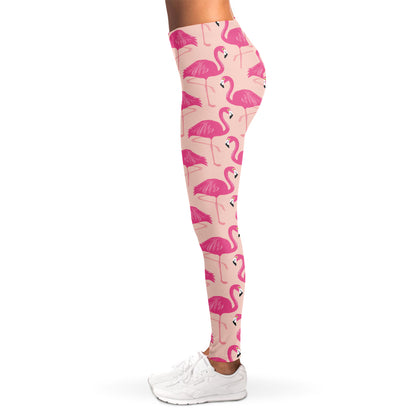 Pink Flamingo Pattern Print Women's Leggings