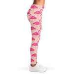 Pink Flamingo Pattern Print Women's Leggings