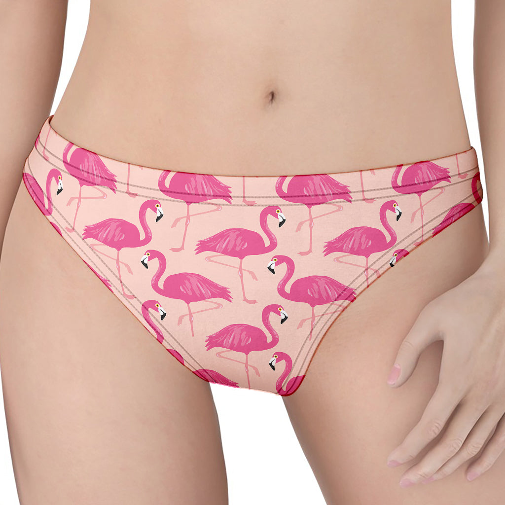 Pink Flamingo Pattern Print Women's Thong