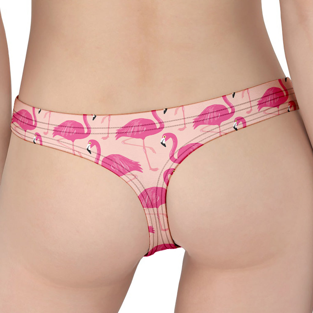 Pink Flamingo Pattern Print Women's Thong