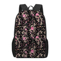 Pink Floral Flower Pattern Print 17 Inch Backpack