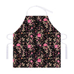 Pink Floral Flower Pattern Print Adjustable Apron