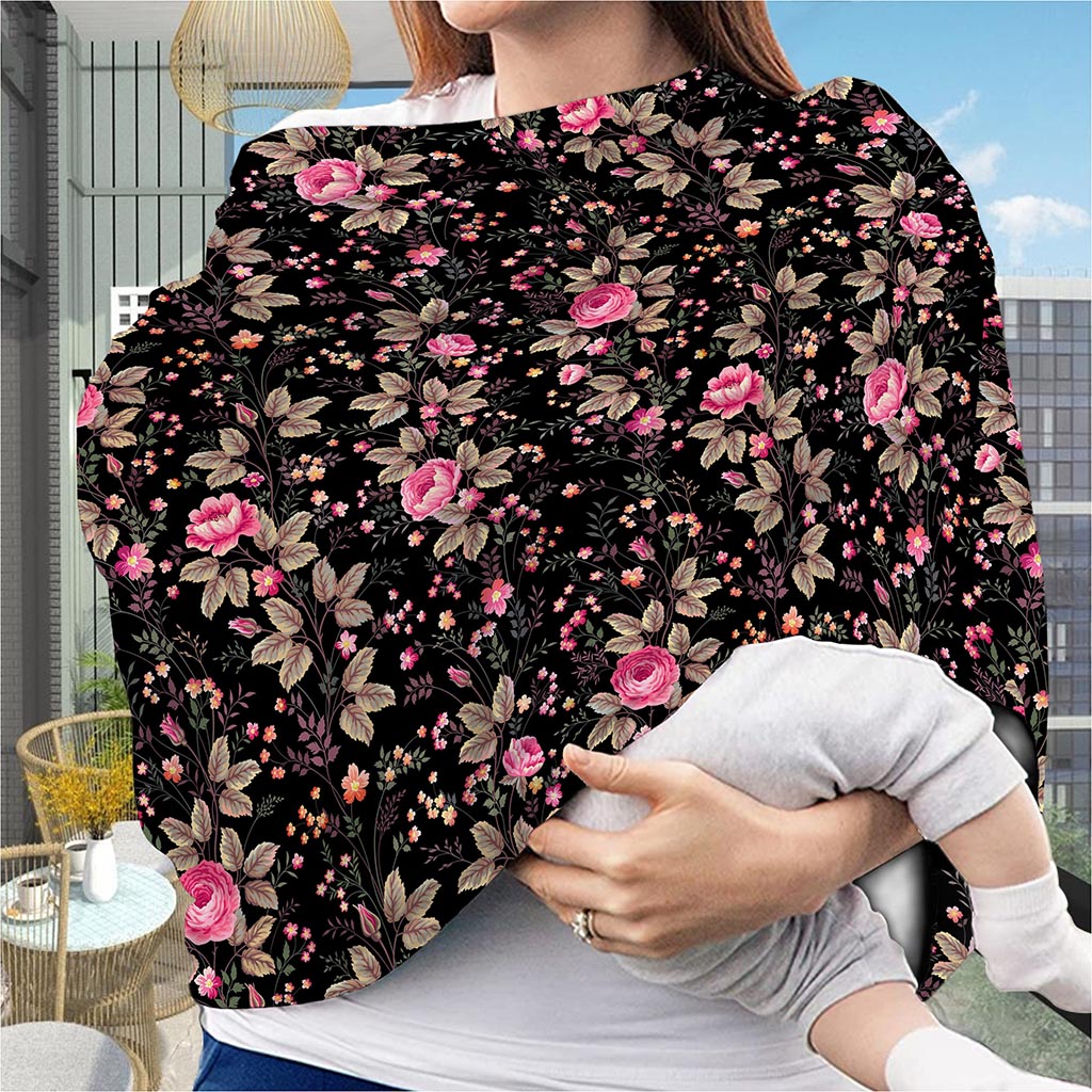Pink Floral Flower Pattern Print Baby Seat Cover