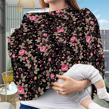 Pink Floral Flower Pattern Print Baby Seat Cover