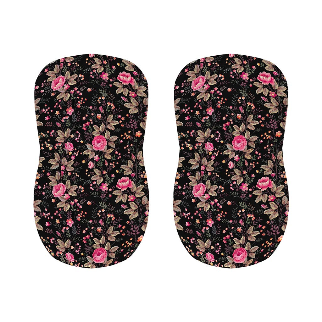 Pink Floral Flower Pattern Print Bar Stool Covers