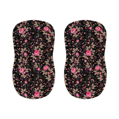 Pink Floral Flower Pattern Print Bar Stool Covers